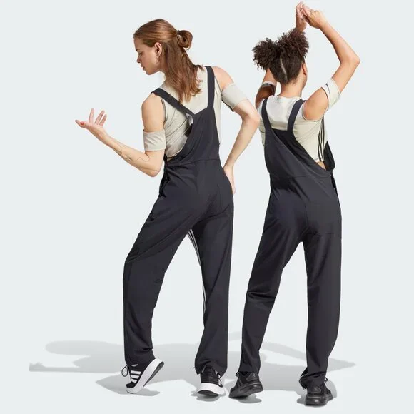 Adidas ALL-GENDER Dance DUNGAREE jumpsuit nylon overalls IN1816 Black XS New NWT - Picture 2 of 16